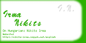 irma nikits business card